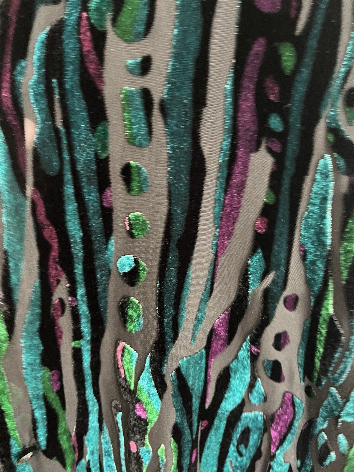 Bob Mackie Wearable Art Mesh and Velvet  Button D… - image 4