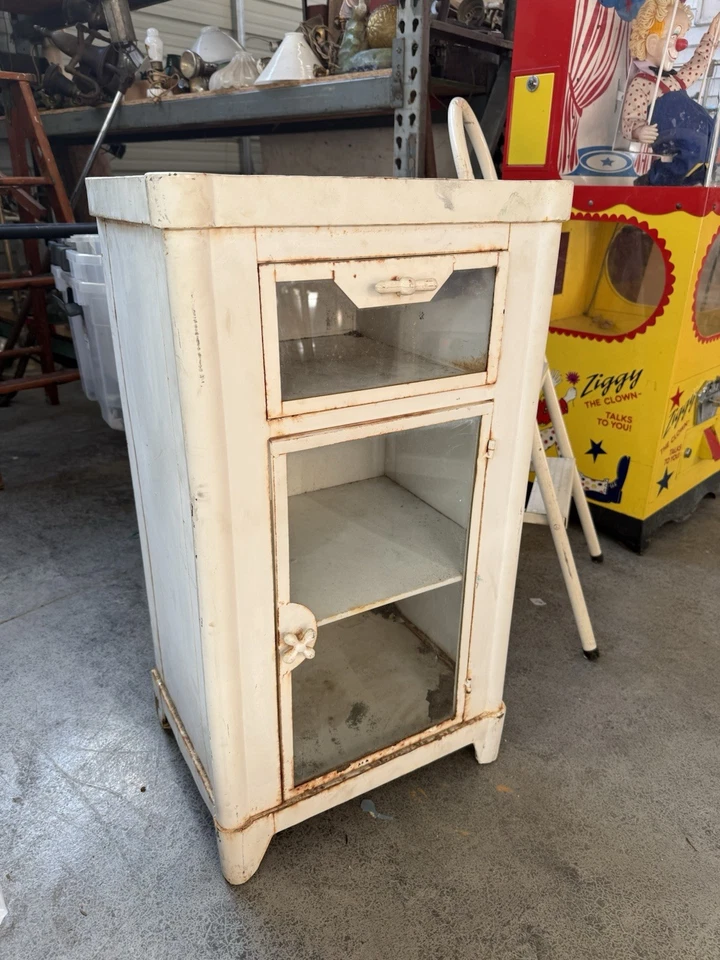 1900s Antique Medical Cabinet Kitchen Industrial Dental Rustic Entryway Display - Image 2 of 4