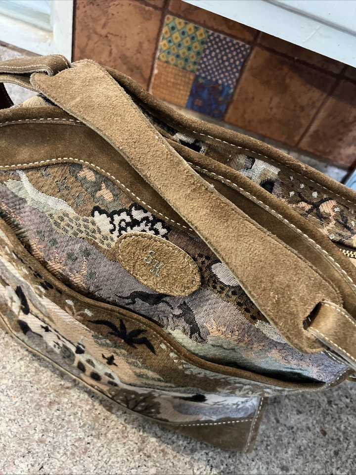 Bolso de Viaje The French Co Unicorn Countryside Vintage Gamuza y Tapiz Años 70 Foto 2 de 4