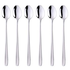 Long Handle Iced Tea Spoons Set Of 6 8 Inch 18/10 Coffee Spoon Sets For Mixing C