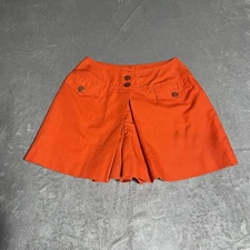 True Vintage 70s Sears Shorts Womens XS Orange Pockets Skort Flaw