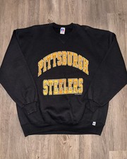 Vintage Pittsburgh Steelers Crewneck Sweatshirt NFL Mens Size XL USA Black
