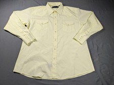 Panhandle Slim Shirt Mens XL Yellow Geometric Western Pearl Snap Long Slv Rodeo