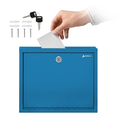 Adir Metal Suggestion Box with Lock and Slot, Wall Mount Deposit Box for Payment