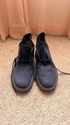 Clarks Men's Desert Boot Blue Leather Upper Crepe Sole Lace-Up US 10