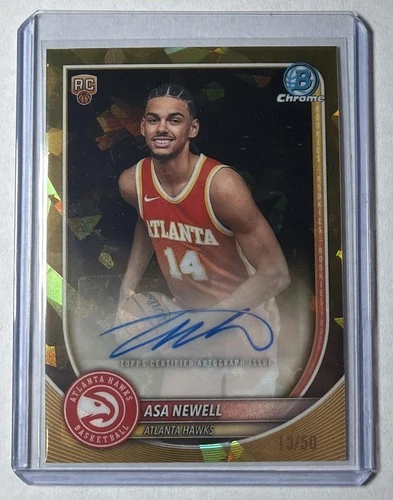 2025 Bowman Sapphire Asa Newell #BCA-AN Chrome Auto Gold Refractor /50 RC