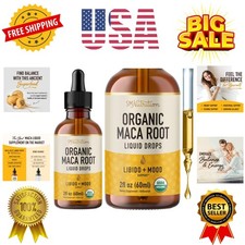 Maca Root Liquid Drops for Organic Energy Support for Women  Men  2 Fluid O...