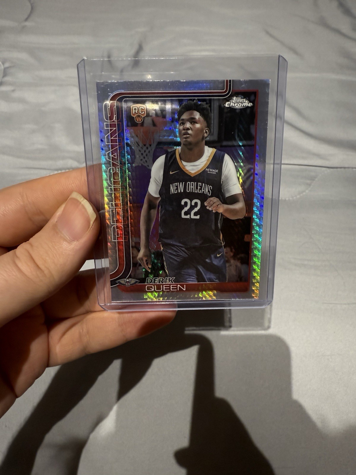 2025-26 Topps Chrome Derik Queen Prism Refractor #263 New Orleans Pelicans