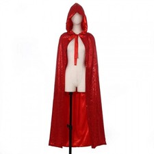 Halloween Cloak Women Sequin Cape Medieval Victorian Vampire Gothic Mens Cloak