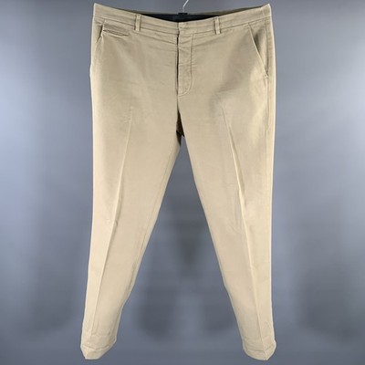 MAISON MARTIN MARGIELA Size 38 Khaki Cotton Blend Button Fly Casual Pants