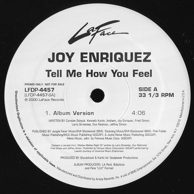 Joy Enriquez - Tell Me How You Feel - USA Promo 12'' Vinyl - 2000 - LaFace Rec...