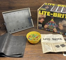 Vintage Lite-Brite Set w/ Box Templates Pegs Instructions Hasbro 1980s Tested