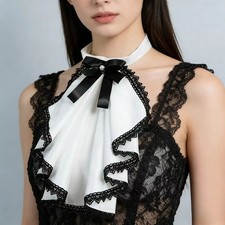 Victorian Jabot Gothic Neck Collar Halloween Retro Detachable Collar