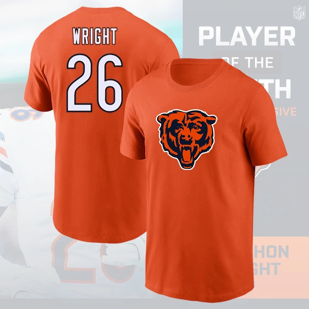 Nahshon Wright #26 Chicago Football 2025 Player Name & Number For Fans