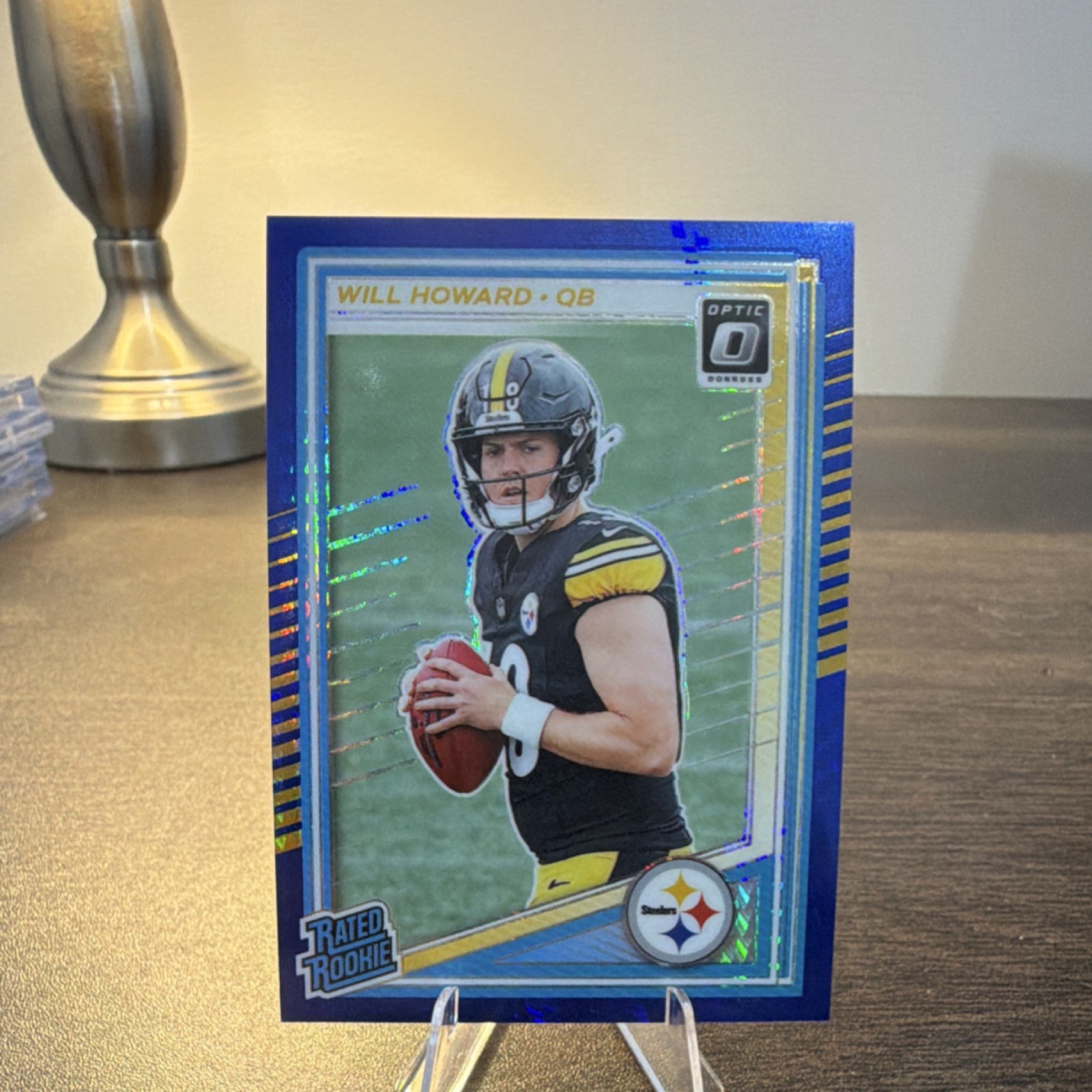 Panini Donruss Optic 2025 Will Howard Rated Rookie Blue Hyper #233 Steelers