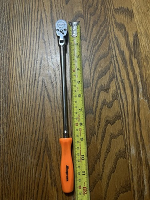 #ad 1 4 Drive Snap On Dual 80 Extra Long Flex Head Ratchet Orange $189.99
