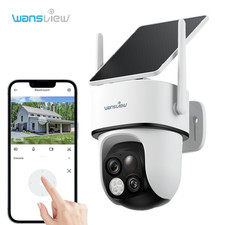 Wansview 2K Dual-Lens Wireless Solar Security Camera 360 PTZ Human Detection