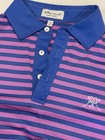 Peter Millar Summer Comfort Golf Polo Shirt Mens Medium Blue Stripe SEE LOGO — photo 6