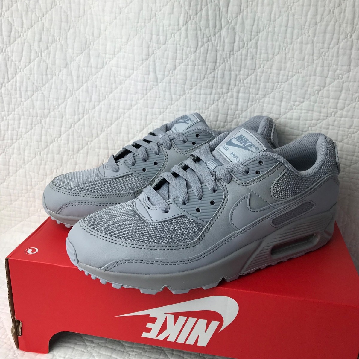 Nike Air Max 90 Shoes Men's SZ 8.5 Wolf Gray CN8490-001 | eBay