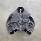 Mens Washed Denim Jacket Windproof Lapel Collar Zipper Casual Winter Coat Styles