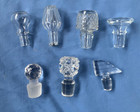 LOT OF 7 x OLD DECANTER GLASS BOTTLE STOPPERS ONE FACETED ONE ART DECO STYLE