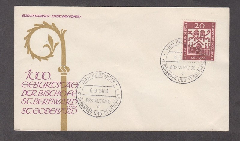 Germany 1960. FDC. 1000 Birthday of the Bishops St. Bernard and St. Godehard