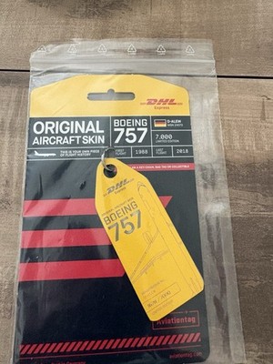 Original Aviationtag  aus einer Boeing 757 von DHL Express   D-ALEW
