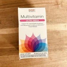 GNC Women's Ultra Mega Multivitamin 90 Count Support For Overall Health & Wellne