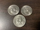 1954 s franklin half dollar's lot of 3 coins #66