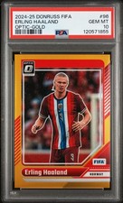 2024 Panini Donruss FIFA Optic Gold #96 Erling Haaland /10 PSA 10 POP 3
