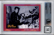 Pete Best The Beatles Original Drummer Signed Card Beckett BAS 10 AUTOGRAPHED