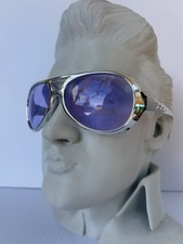 ELVIS 70  s Style Aviator sunglasses.  CHROME w/ purple LENS.