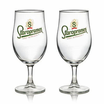 Staropramen Stemmed Pint Glass | Set of 2 - Image 1 of 2