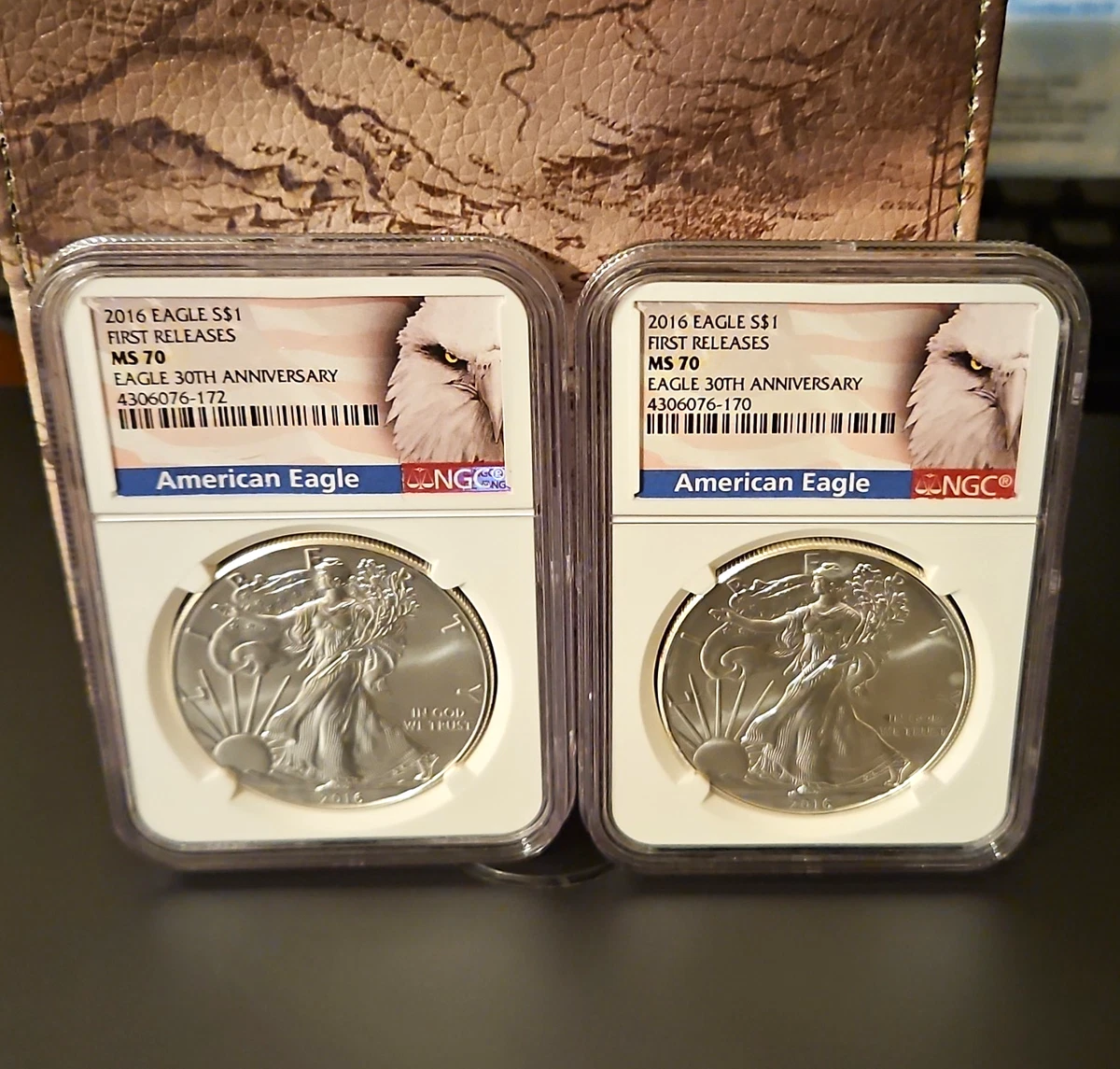 25+ American Eagle MS 70 Graded 2016 Silver Bullion Coins for sale