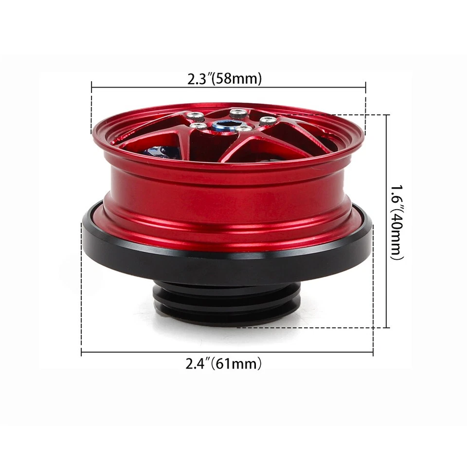 Cubierta de tapa de llenado de aceite de motor JDM de aluminio rojo M32x3,5 para Honda Civic para Acura Foto 3 de 4