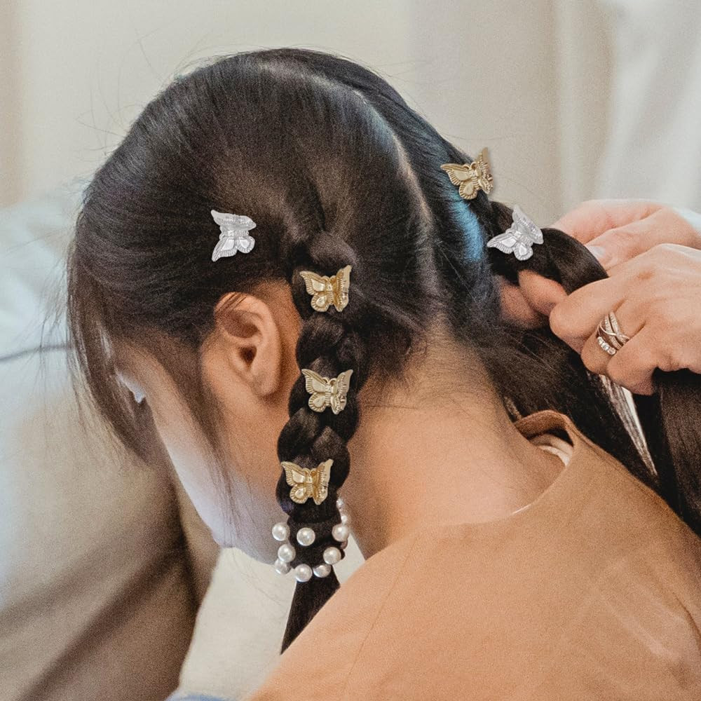 100 Pieces Assorted Color Butterfly Hair Clips, Beautiful Mini Butterfly Hair Cl