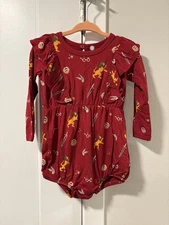 Kyte Baby x Harry Potter Long Sleeve Bubble Romper Maroon Gold Girls Boys 12-18M