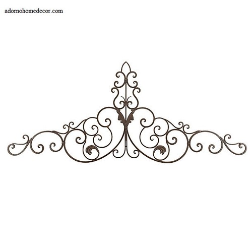 Large Tuscan Wrought Iron Metal Wall Decor Rustic Antique Garden Indoor Outdoor - Picture 3 of 3