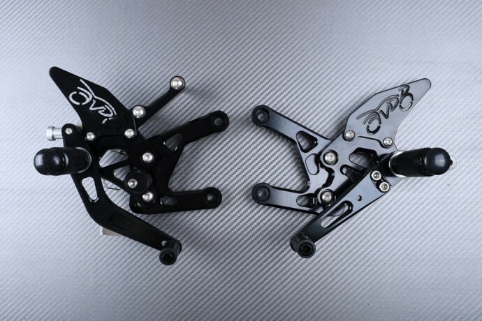 Commandes reculées MT10 noires et réglables pour moto Yamaha de 2016 à 2025