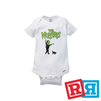 The Munsters Gerber Baby Onesie  Cotton Unisex White Short Sleeve Bodysuit
