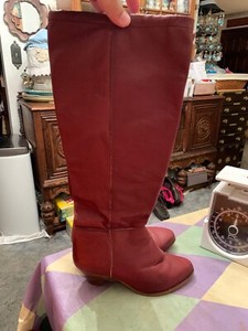 red knee high cowboy boots