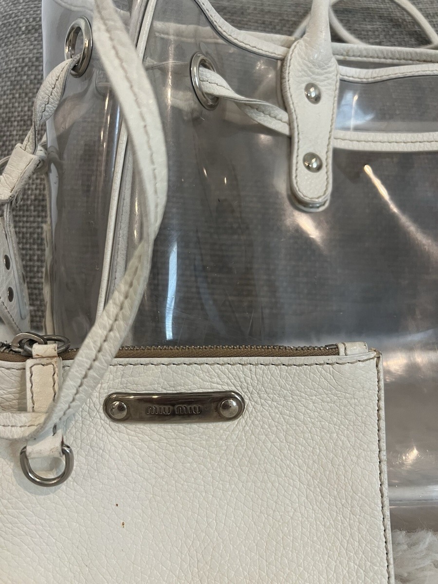 MIU MIU Clear PVC White Clear Large Tote Bag AUTHENTIC | eBay