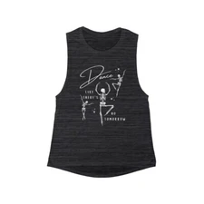 Halloween Minimalist Dancing Skeletons Women's Flowy Scoop Muscle Tank