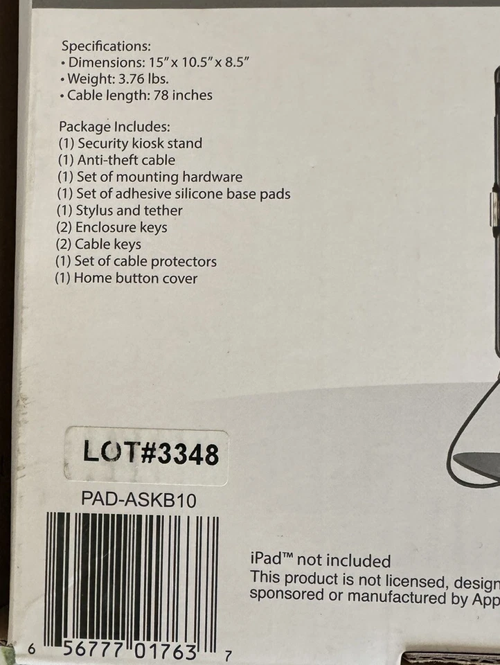 Dual Kiosk Stand – CTA Dual Security Kiosk Stand with Locking Case Cable and ... - Image 4 of 4