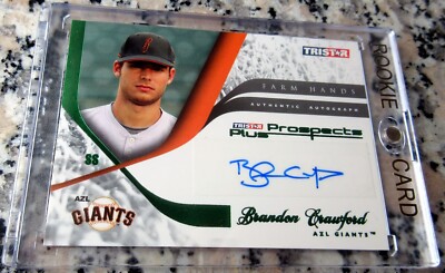 BRANDON CRAWFORD 2008 Tristar Green SP AUTO Rookie Card RC 29/50 SF Giants  $$