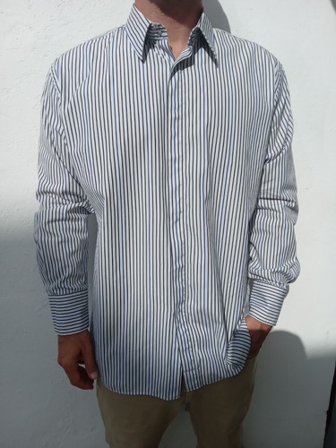 Mugler, Thierry Mugler Men's Striped Shirt Size 42 UK Vintage RRP £300