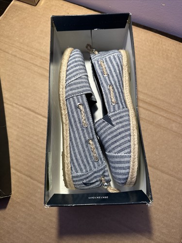 Nautica Women’s Toggle Back Rudder/navy Triple Stripe Size 7 - Picture 10 of 11