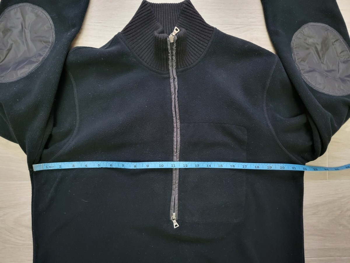 Auth PRADA Sport Linea Rossa Black 1/2 Zip Fleece Sweater