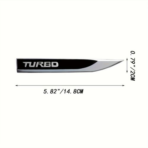 2pcs Turbo Emblem Seite Badge auto aufkleber 3D Abzeichen schwarz Turbo - Picture 3 of 9