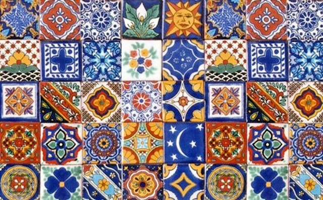 40 Assorted 6x6 Mexican Ceramic Tiles Talavera Handmade